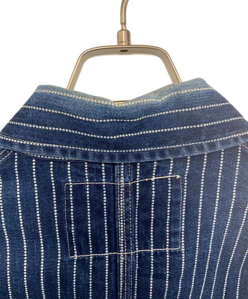 SUGAR CANE（シュガーケーン）SUGAR CANE (シュガーケーン) ウォバッシュストライプカバーオール ブルー サイズ:FREEの古着・服飾アイテム