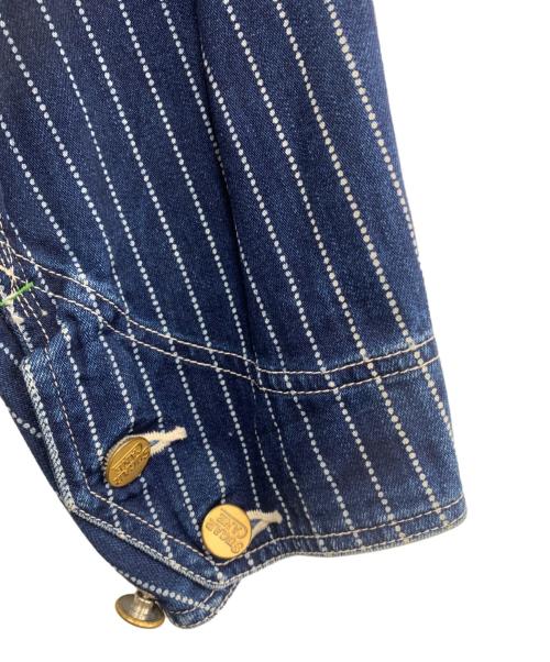 SUGAR CANE（シュガーケーン）SUGAR CANE (シュガーケーン) ウォバッシュストライプカバーオール ブルー サイズ:FREEの古着・服飾アイテム