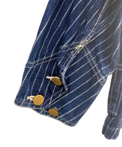 SUGAR CANE（シュガーケーン）SUGAR CANE (シュガーケーン) ウォバッシュストライプカバーオール ブルー サイズ:FREEの古着・服飾アイテム