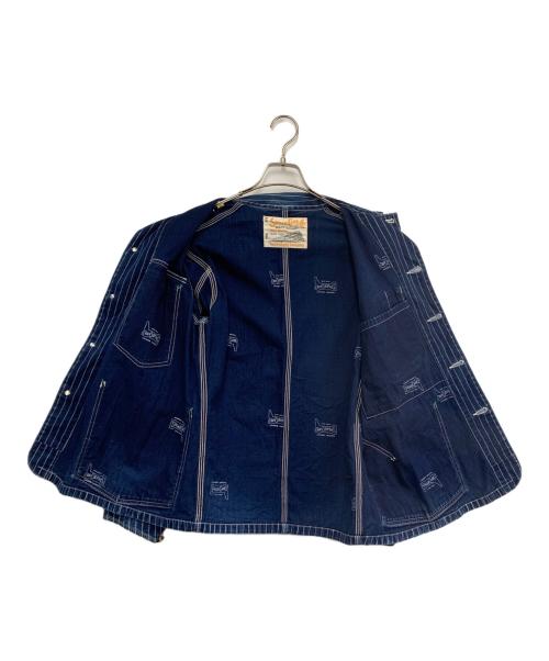 SUGAR CANE（シュガーケーン）SUGAR CANE (シュガーケーン) ウォバッシュストライプカバーオール ブルー サイズ:FREEの古着・服飾アイテム