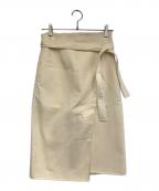 TOMORROW LANDトゥモローランド）の古着「リサイクルスプリッタブル ベルテッドミディスカート」｜アイボリー
