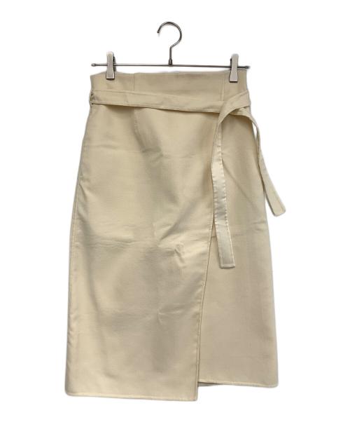 TOMORROW LAND（トゥモローランド）TOMORROW LAND (トゥモローランド) リサイクルスプリッタブル ベルテッドミディスカート アイボリー サイズ:36の古着・服飾アイテム