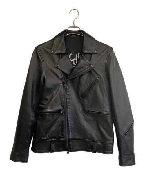 1PIU1UGUALE3 RELAX（ウノピゥウノウグァーレトレ リラックス）1PIU1UGUALE3 RELAX (ウノピゥウノウグァーレトレ リラックス) ダブルライダースジャケット ブラック サイズ:Sの古着・服飾アイテム