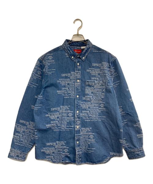 SUPREME（シュプリーム）SUPREME (シュプリーム) Trademark Jacquard Denim Shirt スカイブルー サイズ:Mの古着・服飾アイテム