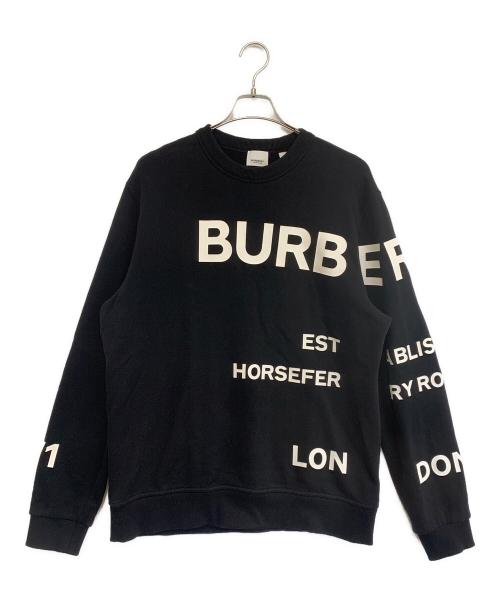 BURBERRY LONDON（バーバリーロンドン）BURBERRY LONDON (バーバリーロンドン) ホースフェリープリントロゴスウェット ブラック サイズ:Mの古着・服飾アイテム
