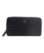 CHANELシャネル）の古着「長財布 マトラッセ」｜ブラック