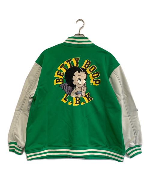 LowBlowKnuckle（ロウブロウナックル）LowBlowKnuckle (ロウブロウナックル) スタジャン グリーン×ホワイト サイズ:XXLの古着・服飾アイテム