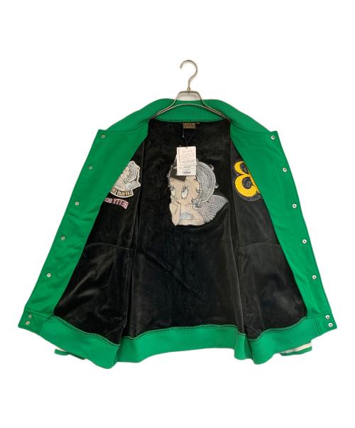 LowBlowKnuckle（ロウブロウナックル）LowBlowKnuckle (ロウブロウナックル) スタジャン グリーン×ホワイト サイズ:XXLの古着・服飾アイテム