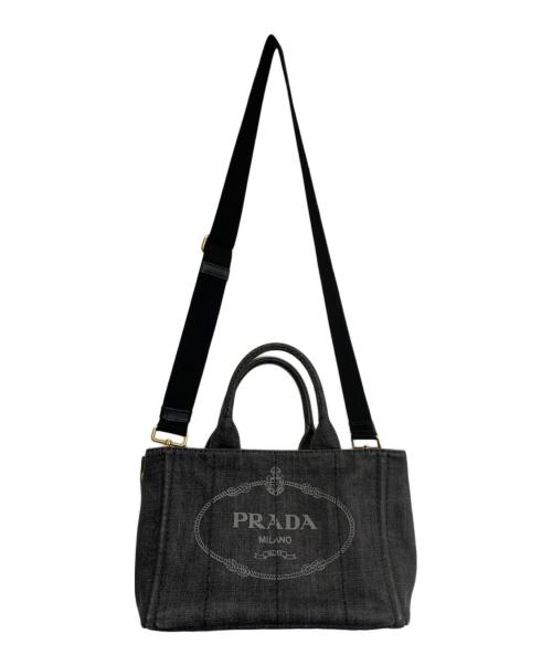 PRADA（プラダ）PRADA (プラダ) カナパ2WAYショルダーバッグ グレーの古着・服飾アイテム