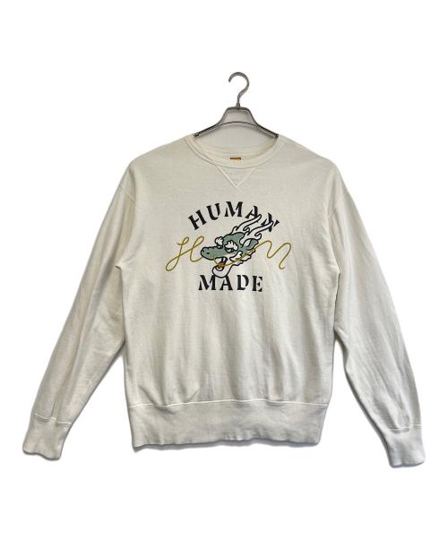 HUMAN MADE（ヒューマンメイド）HUMAN MADE (ヒューマンメイド) Dragon Sweatshirt ホワイト サイズ:Lの古着・服飾アイテム