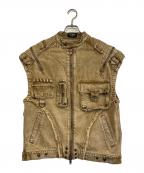 PERSONSOULパーソンソウル）の古着「タクティカルデニムベスト」｜ブラウン
