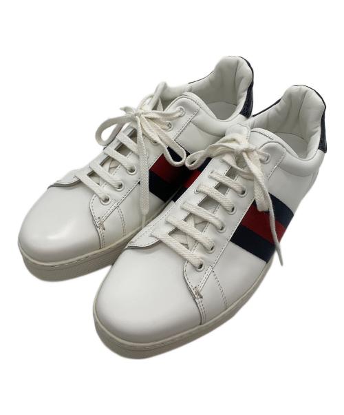 GUCCI（グッチ）GUCCI (グッチ) シェリーラインローカットスニーカー ホワイト サイズ:40の古着・服飾アイテム