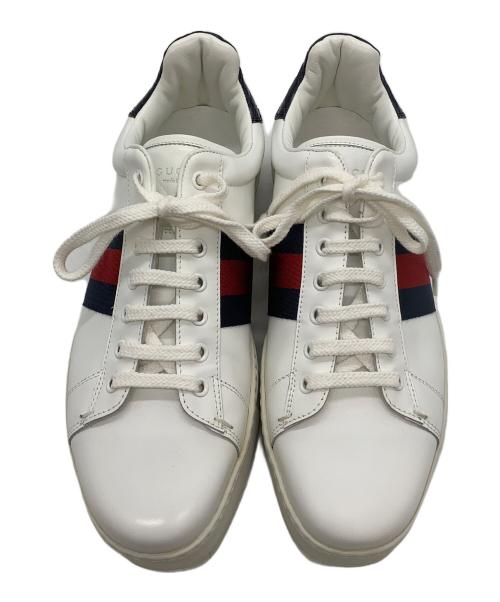 GUCCI（グッチ）GUCCI (グッチ) シェリーラインローカットスニーカー ホワイト サイズ:40の古着・服飾アイテム