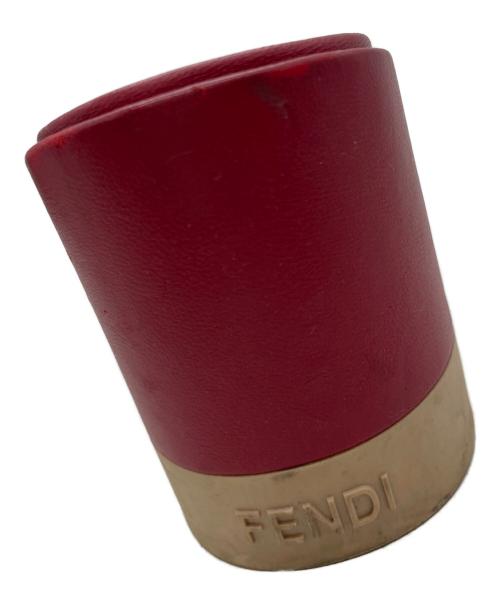 FENDI（フェンディ）FENDI (フェンディ) ミュール ブラック×レッド サイズ:35 1/2の古着・服飾アイテム