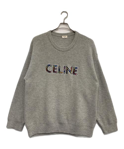 CELINE（セリーヌ）CELINE (セリーヌ) オーバーサイズクルーネックニット グレー サイズ:Sの古着・服飾アイテム