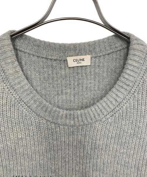 CELINE（セリーヌ）CELINE (セリーヌ) オーバーサイズクルーネックニット グレー サイズ:Sの古着・服飾アイテム