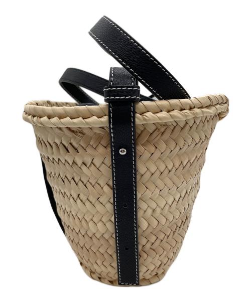 LOEWE（ロエベ）LOEWE (ロエベ) ドローストリング バケットバッグ ベージュ×ブラックの古着・服飾アイテム