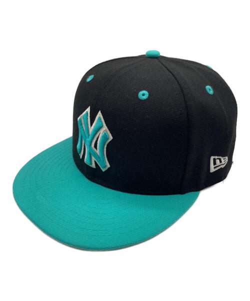 New Era（ニューエラ）New Era (ニューエラ) 59FIFTY SIDE PACH 2-TONE UNDER VISOR ブラック×ターコイズの古着・服飾アイテム