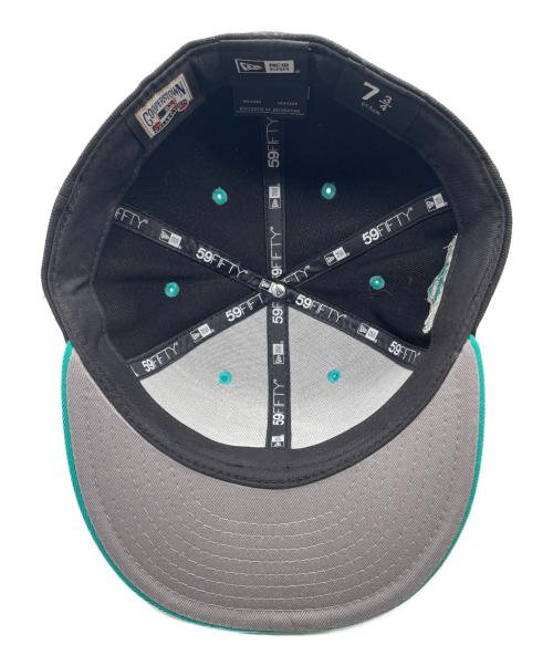 New Era（ニューエラ）New Era (ニューエラ) 59FIFTY SIDE PACH 2-TONE UNDER VISOR ブラック×ターコイズの古着・服飾アイテム