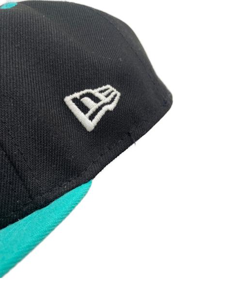 New Era（ニューエラ）New Era (ニューエラ) 59FIFTY SIDE PACH 2-TONE UNDER VISOR ブラック×ターコイズの古着・服飾アイテム