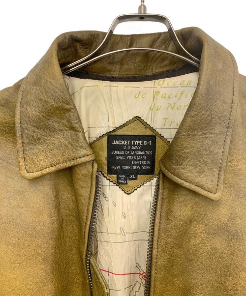 U'S NAVY（ユーエスネイビー）U'S NAVY (ユーエスネイビー) G-1 フライトレザージャケット カーキ サイズ:XLの古着・服飾アイテム