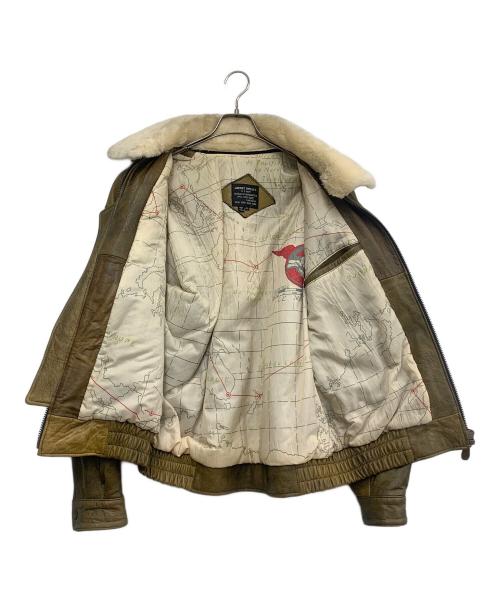 U'S NAVY（ユーエスネイビー）U'S NAVY (ユーエスネイビー) G-1 フライトレザージャケット カーキ サイズ:XLの古着・服飾アイテム