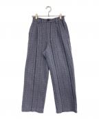 MAISON SPECIALメゾンスペシャル）の古着「幾何学レースタックワイドパンツ」｜ラベンダー