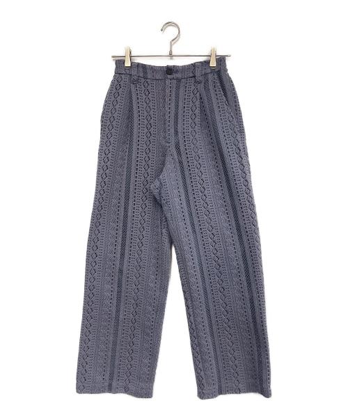 MAISON SPECIAL（メゾンスペシャル）MAISON SPECIAL (メゾンスペシャル) 幾何学レースタックワイドパンツ ラベンダー サイズ:XSの古着・服飾アイテム