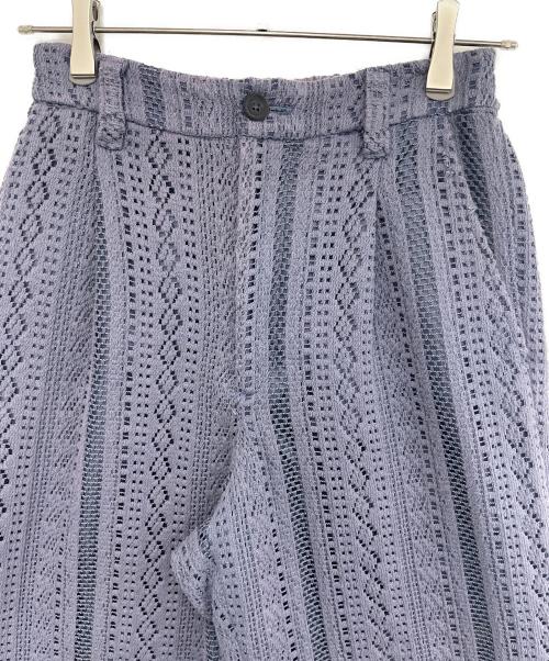 MAISON SPECIAL（メゾンスペシャル）MAISON SPECIAL (メゾンスペシャル) 幾何学レースタックワイドパンツ ラベンダー サイズ:XSの古着・服飾アイテム