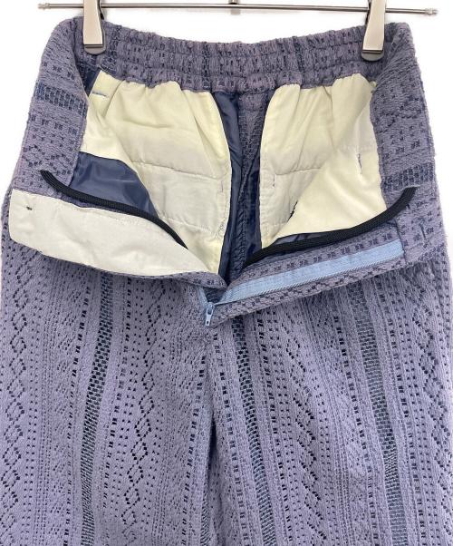 MAISON SPECIAL（メゾンスペシャル）MAISON SPECIAL (メゾンスペシャル) 幾何学レースタックワイドパンツ ラベンダー サイズ:XSの古着・服飾アイテム