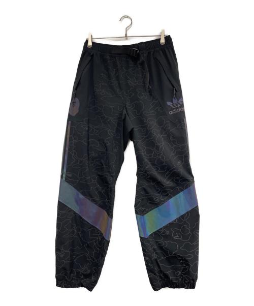 adidas（アディダス）adidas (アディダス) A BATHING APE (アベイシングエイプ) APE SLOPETROTTER PANTS ブラックの古着・服飾アイテム
