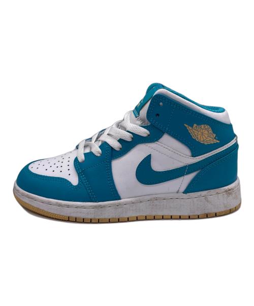 NIKE（ナイキ）NIKE (ナイキ) GS Air Jordan 1 Mid Aqua ホワイト×ブルー サイズ:23の古着・服飾アイテム