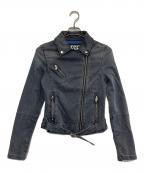 DIESELディーゼル）の古着「デニムライダースジャケット」｜グレー