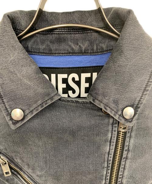 DIESEL（ディーゼル）DIESEL (ディーゼル) デニムライダースジャケット グレー サイズ:XSの古着・服飾アイテム