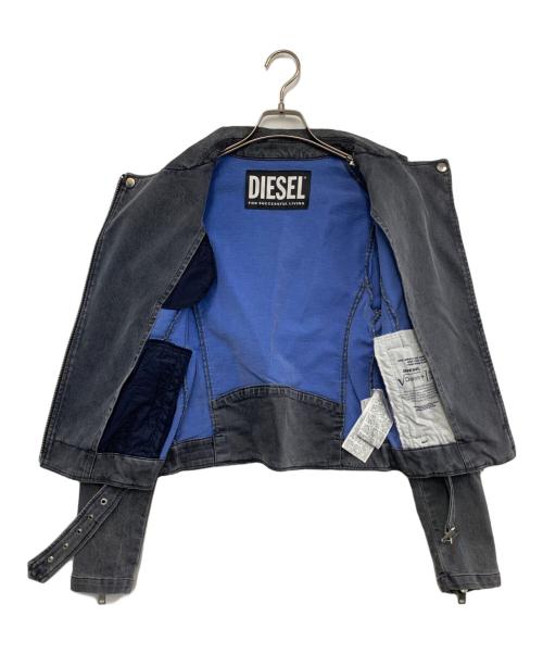 DIESEL（ディーゼル）DIESEL (ディーゼル) デニムライダースジャケット グレー サイズ:XSの古着・服飾アイテム