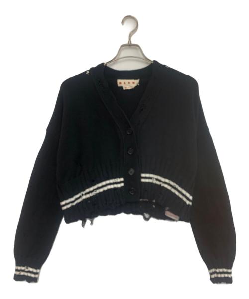 MARNI（マルニ）MARNI (マルニ) ダメージショートカーディガン ブラック サイズ:40の古着・服飾アイテム