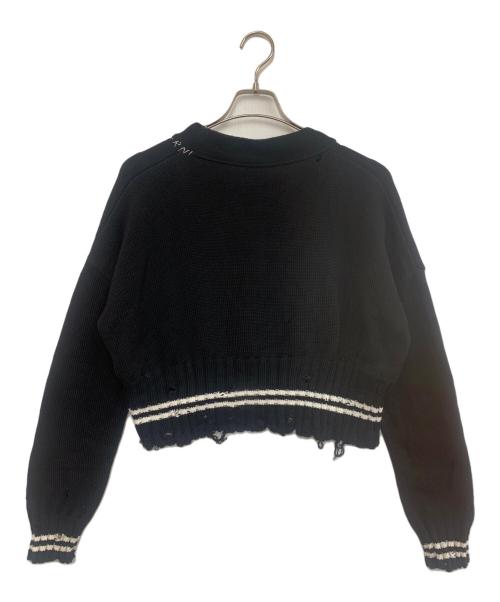 MARNI（マルニ）MARNI (マルニ) ダメージショートカーディガン ブラック サイズ:40の古着・服飾アイテム