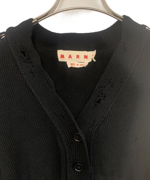 MARNI（マルニ）MARNI (マルニ) ダメージショートカーディガン ブラック サイズ:40の古着・服飾アイテム