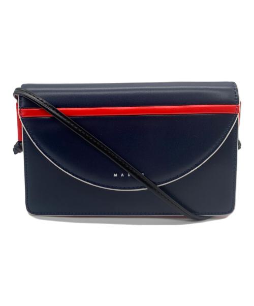 MARNI（マルニ）MARNI (マルニ) クロスボディバッグ レッド×ネイビーの古着・服飾アイテム