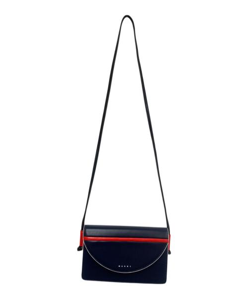MARNI（マルニ）MARNI (マルニ) クロスボディバッグ レッド×ネイビーの古着・服飾アイテム