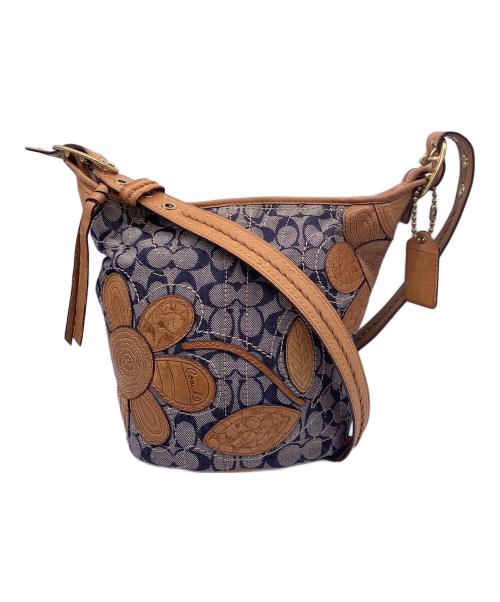 COACH（コーチ）COACH (コーチ) ブリーカー フラワーアップリケ デニムトートバッグ インディゴの古着・服飾アイテム