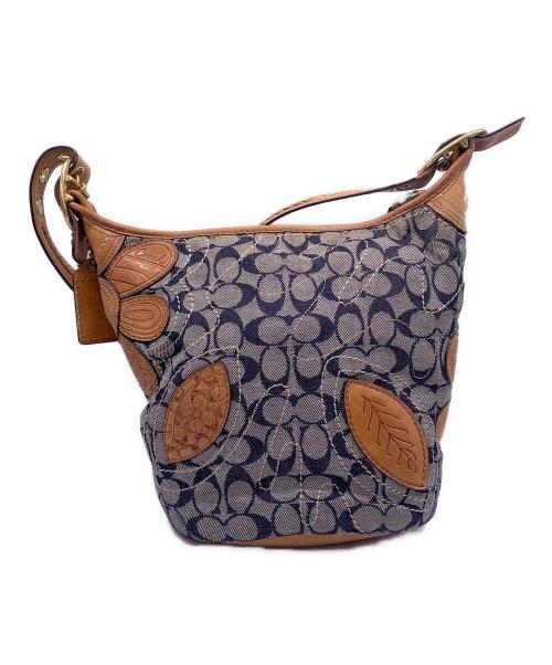 COACH（コーチ）COACH (コーチ) ブリーカー フラワーアップリケ デニムトートバッグ インディゴの古着・服飾アイテム