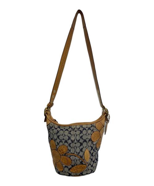 COACH（コーチ）COACH (コーチ) ブリーカー フラワーアップリケ デニムトートバッグ インディゴの古着・服飾アイテム