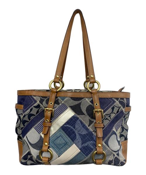 COACH（コーチ）COACH (コーチ) パッチワークデニムトートバッグ インディゴの古着・服飾アイテム