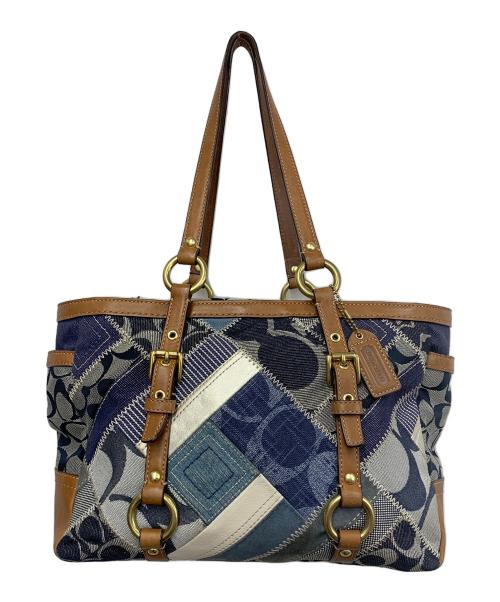 COACH（コーチ）COACH (コーチ) パッチワークデニムトートバッグ インディゴの古着・服飾アイテム