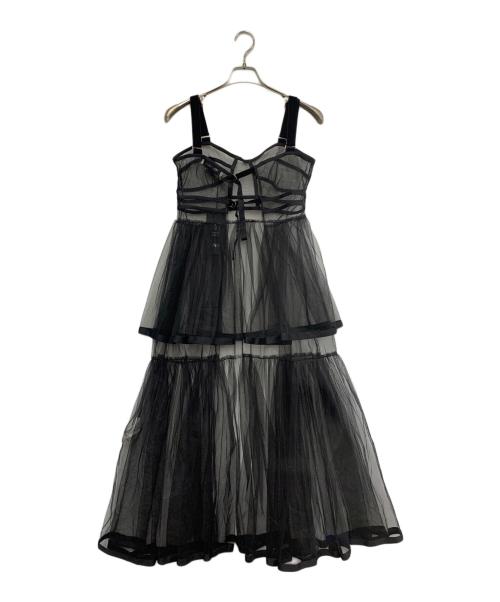 ZARA（ザラ）ZARA (ザラ) MAISON SPECIAL (メゾンスペシャル) チュールワンピース ブラック サイズ:Mの古着・服飾アイテム