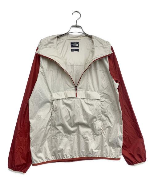 THE NORTH FACE（ザ ノース フェイス）THE NORTH FACE (ザ ノース フェイス) アノラックプルオーバーナイロンジャケット ベージュ×レッド サイズ:Mの古着・服飾アイテム
