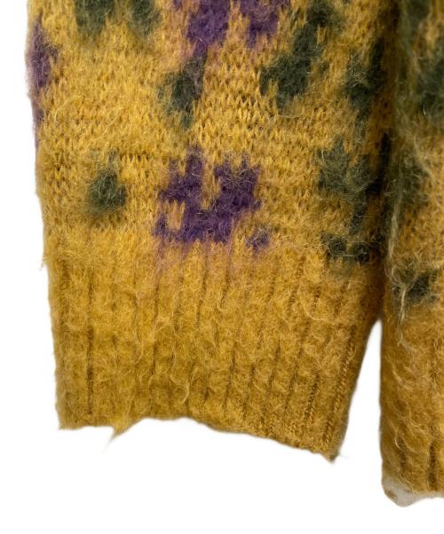 Needles（ニードルズ）Needles (ニードルズ) Mohair Cardigan イエロー×パープル サイズ:Lの古着・服飾アイテム
