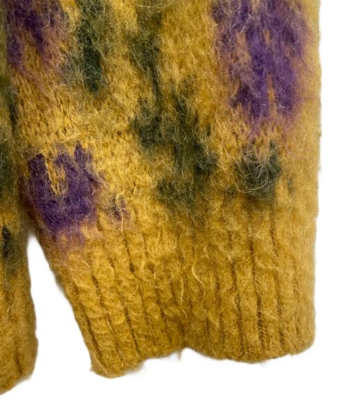Needles（ニードルズ）Needles (ニードルズ) Mohair Cardigan イエロー×パープル サイズ:Lの古着・服飾アイテム
