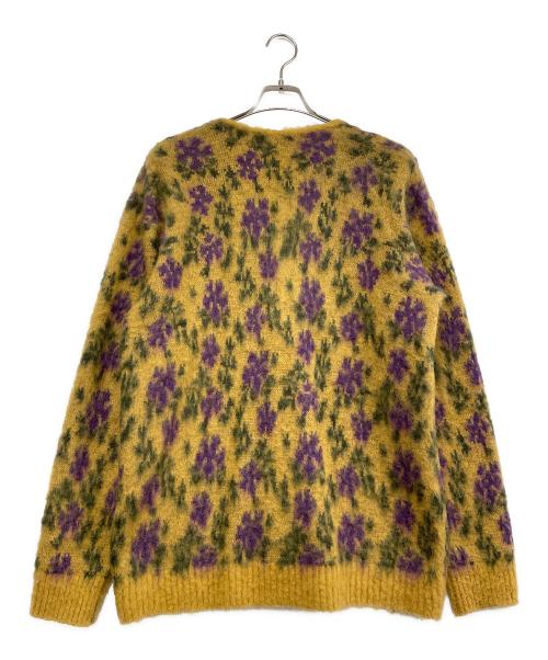 Needles（ニードルズ）Needles (ニードルズ) Mohair Cardigan イエロー×パープル サイズ:Lの古着・服飾アイテム